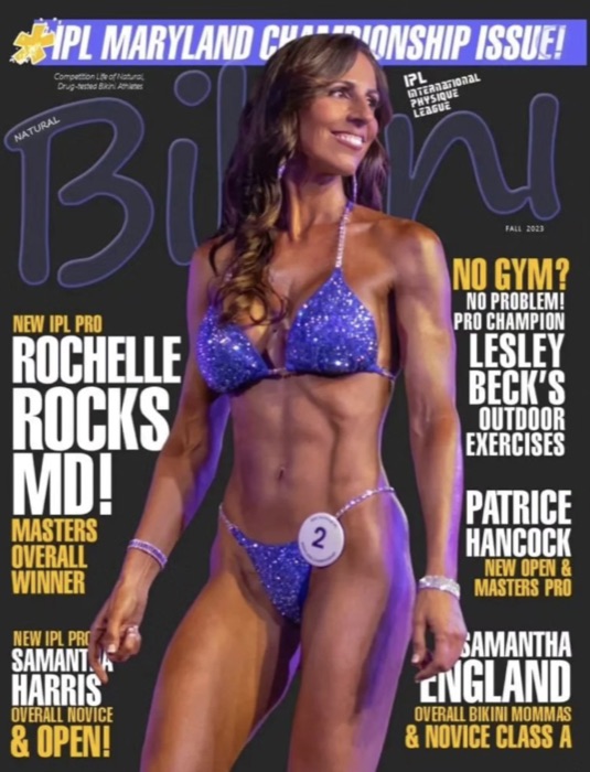 Rochelle featured on a Natural Bikini competition magazine cover